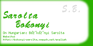 sarolta bokonyi business card