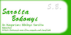 sarolta bokonyi business card